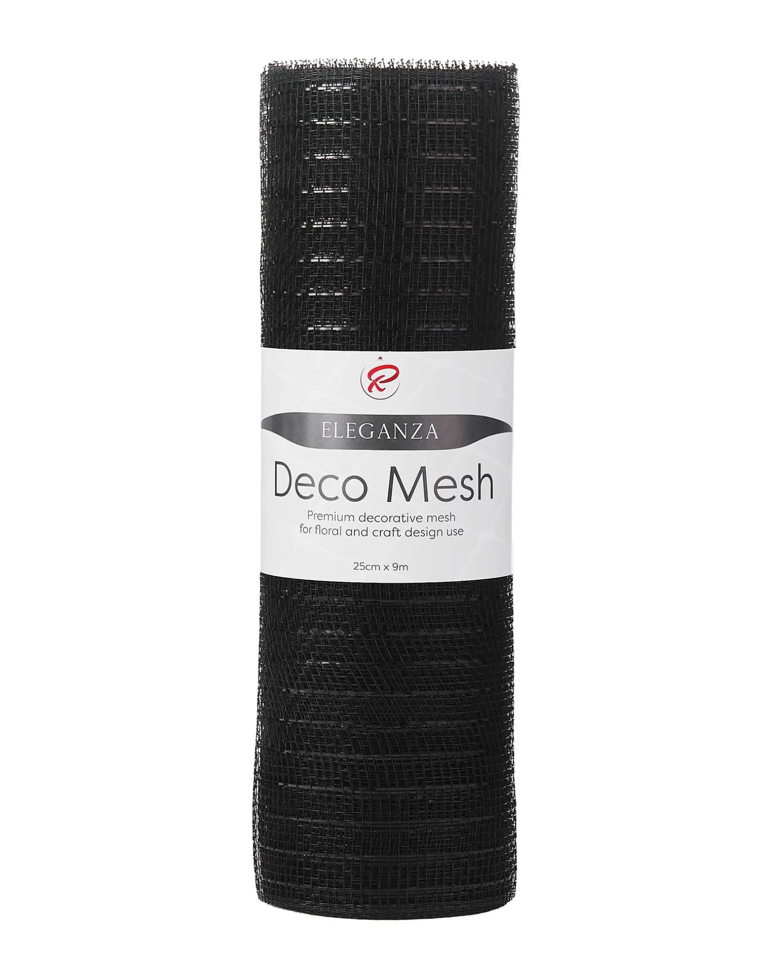 WeRChristmas Black Mesh With Black Foil, 9 M^ Deco Mesh