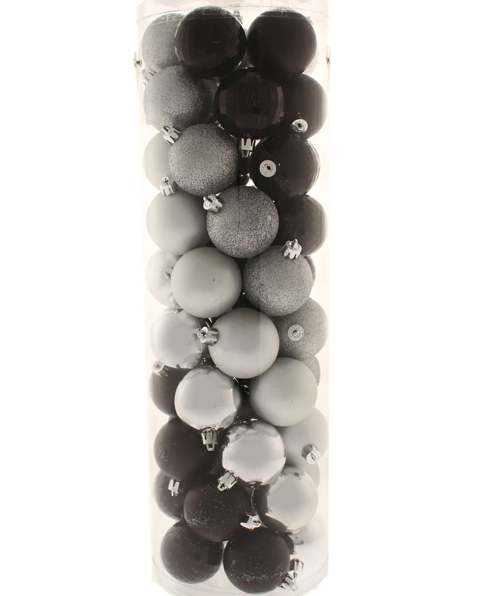 WeRChristmas Black/Silver Shatterproof Baubles, 50 Pack^ Shatterproof Baubles