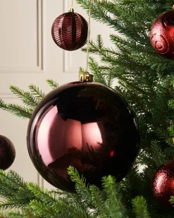 WeRChristmas Burgundy Large Gloss Shatterproof Bauble, 20 Cm^ Oversized Baubles|Shatterproof Baubles