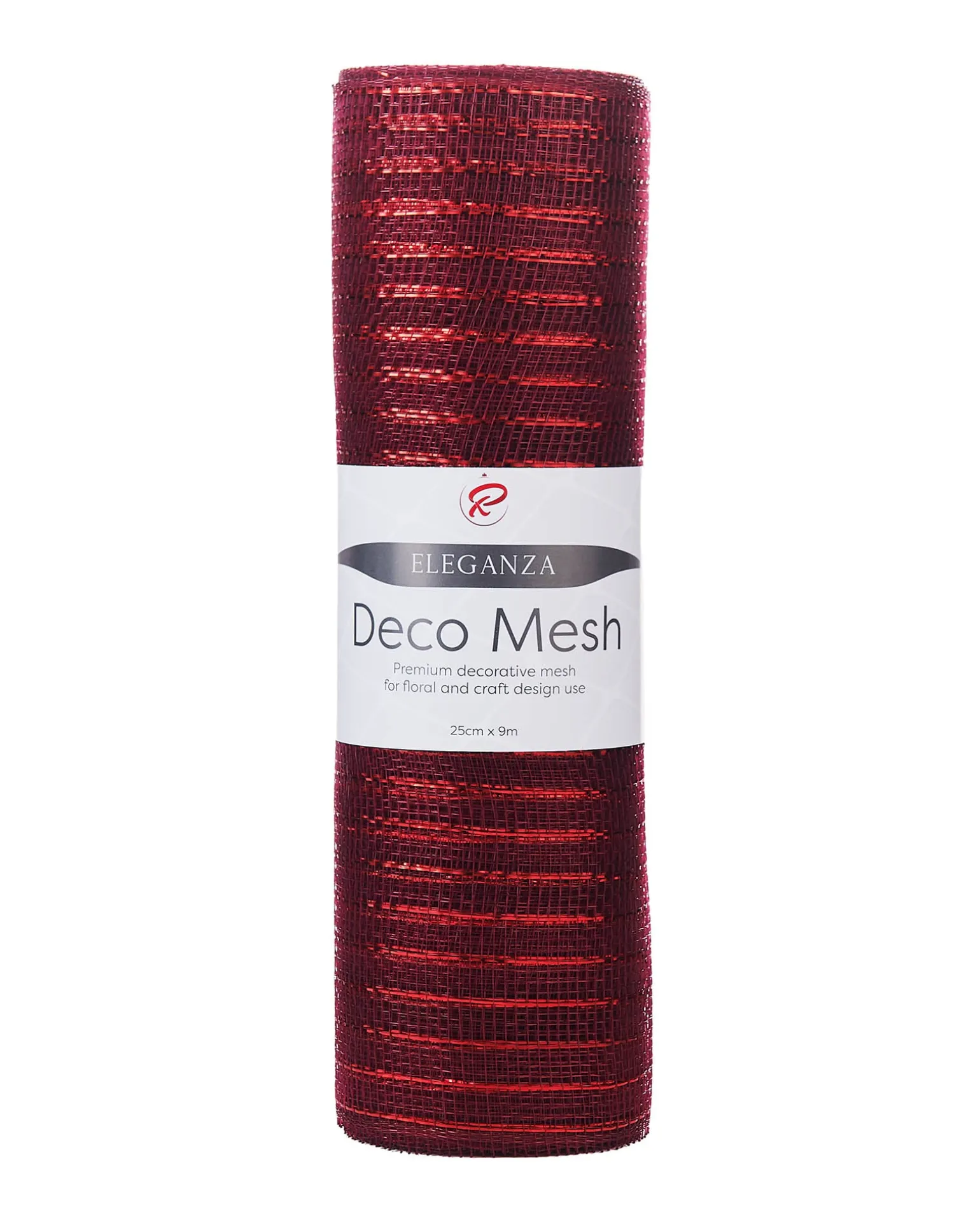 WeRChristmas Burgundy Mesh With Red Foil, 9 M^ Deco Mesh