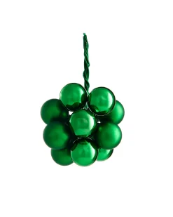 WeRChristmas Christmas Green Glass Berry Cluster Baubles, 10 Pack^ Glass Baubles