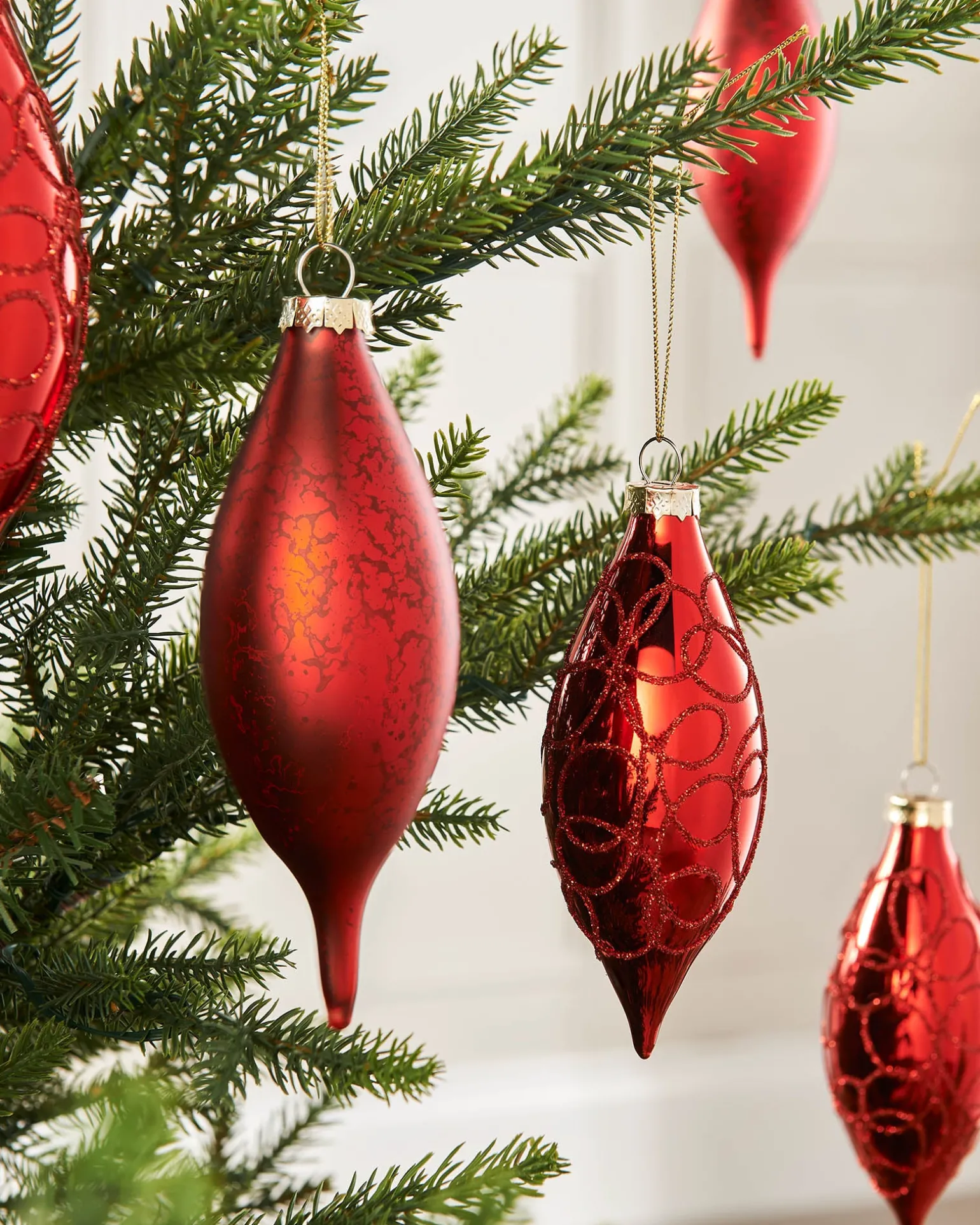 WeRChristmas Christmas Red Glass Baubles, 5 Pack, 15 Cm^ Glass Baubles