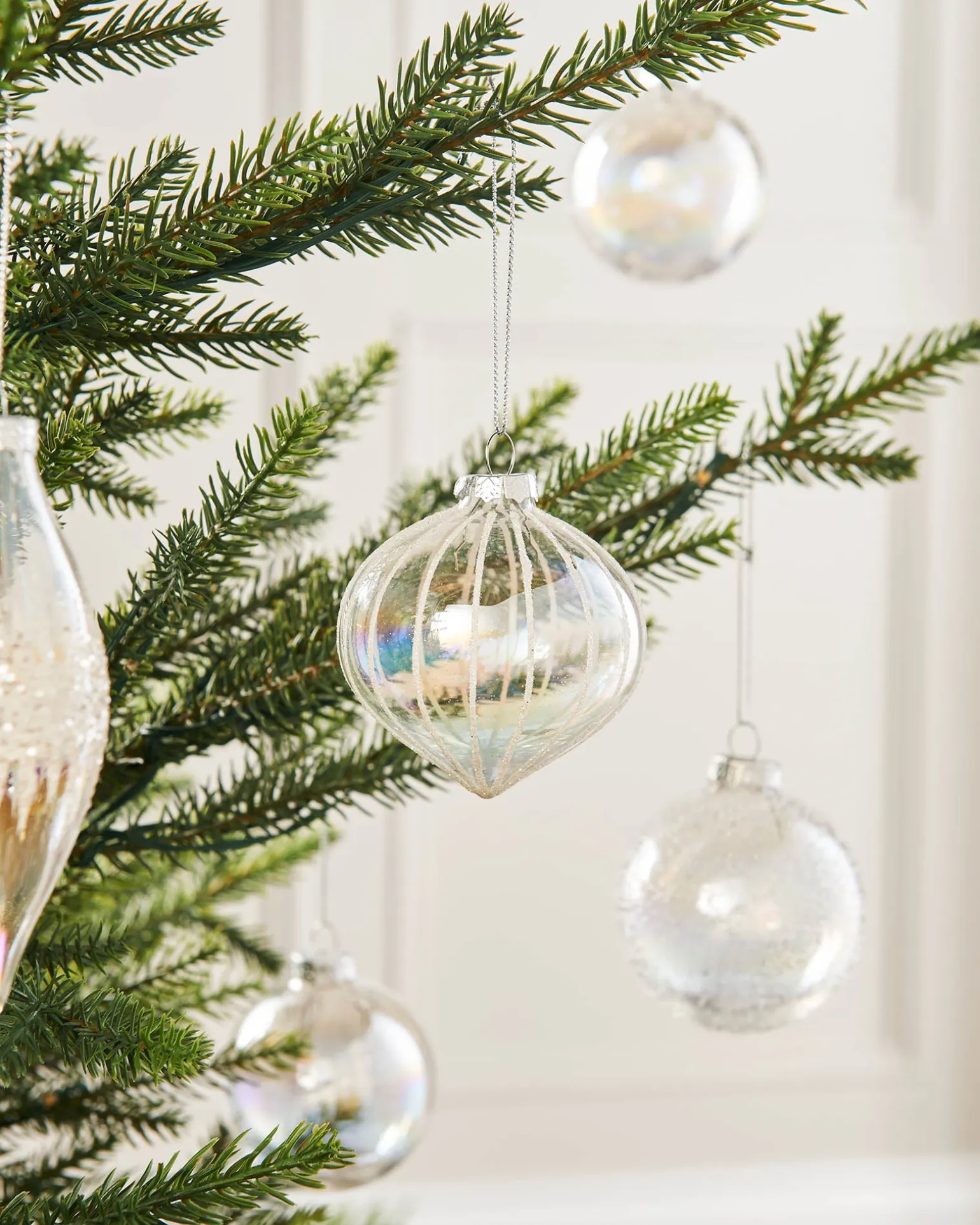 WeRChristmas Clear Iridescent Glass Baubles, 20 Pack^ Glass Baubles