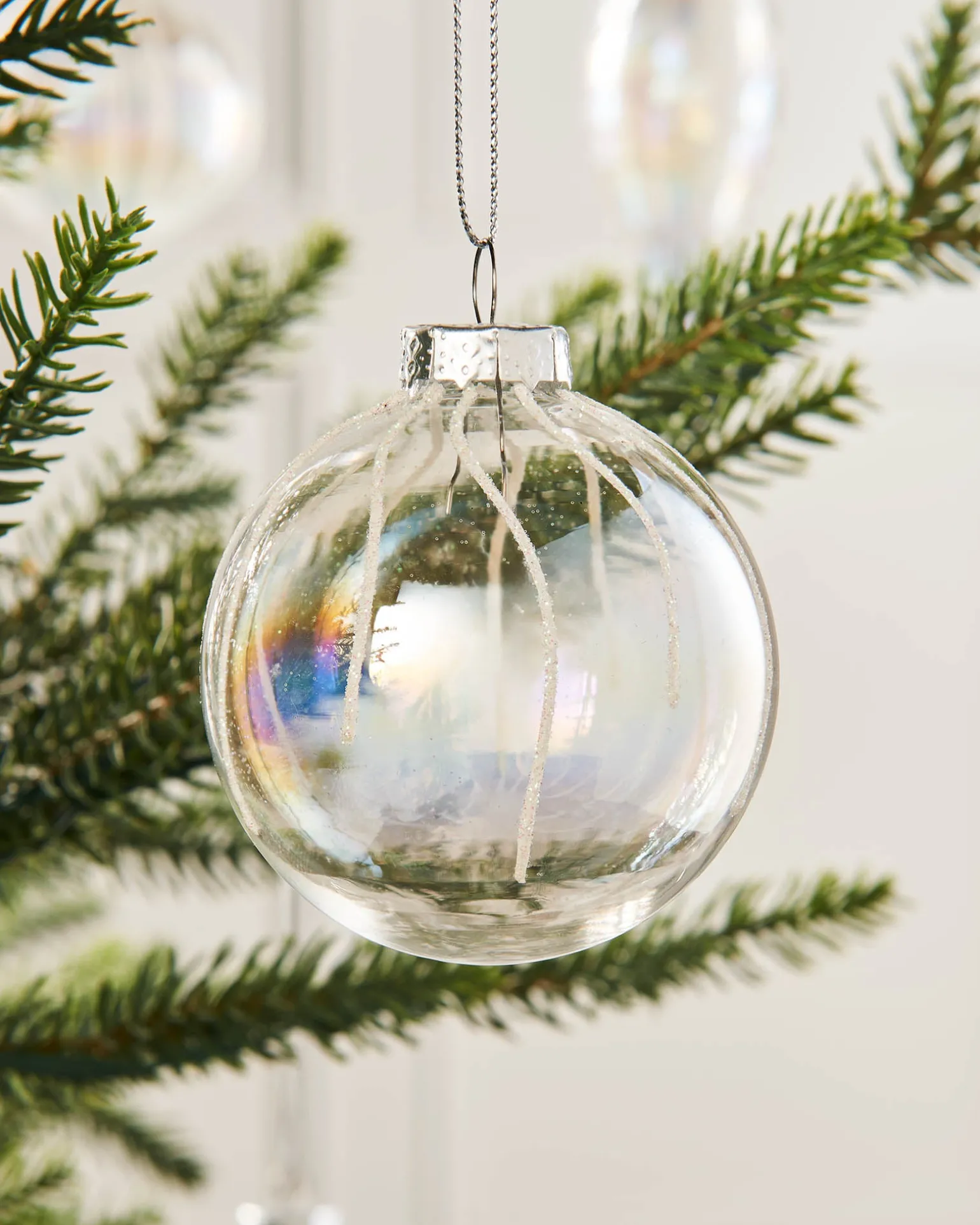 WeRChristmas Clear Iridescent Glass Baubles, 20 Pack^ Glass Baubles