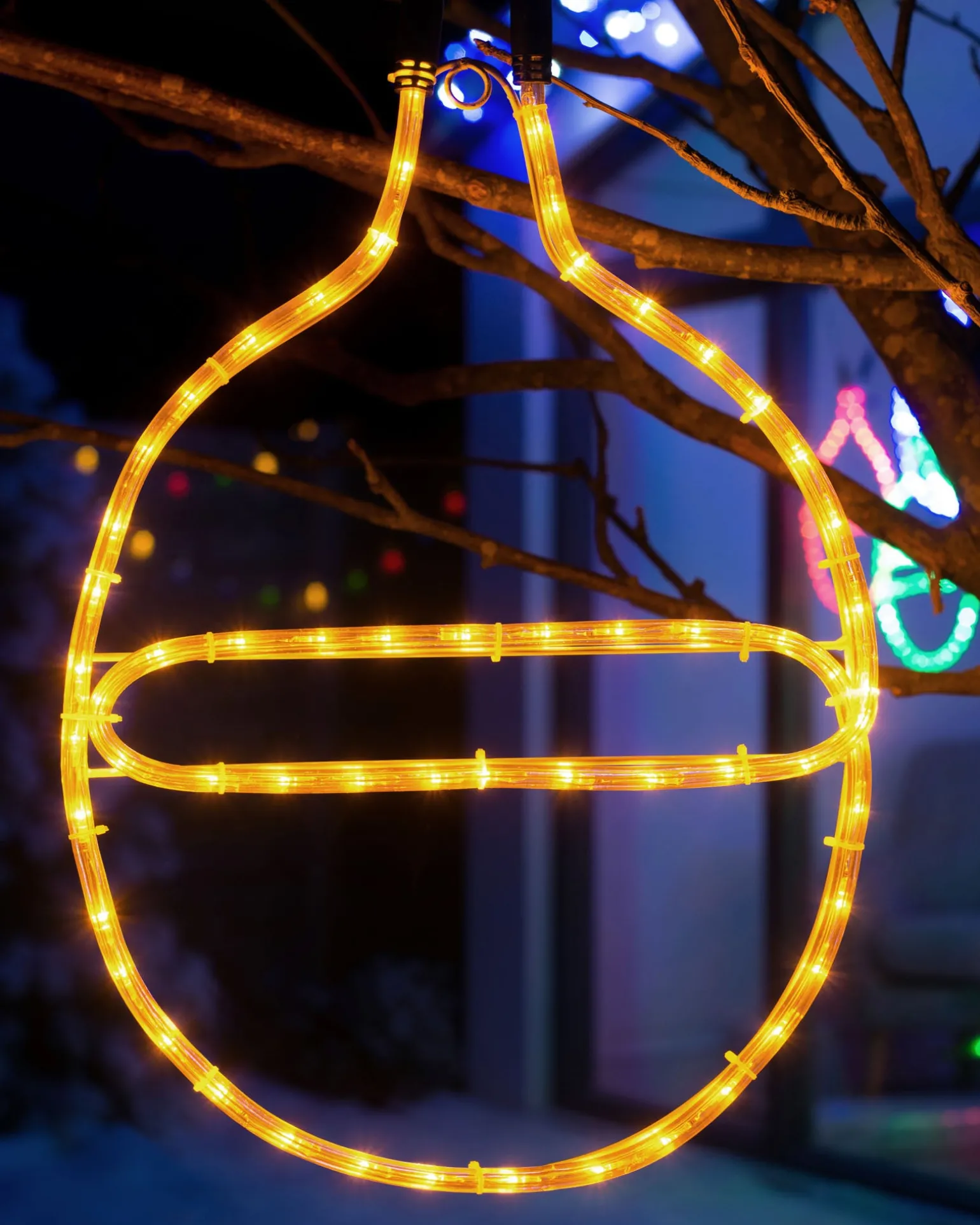WeRChristmas Connectable Bauble Rope Light Silhouette, Yellow, 54 Cm^ Connectable Lights