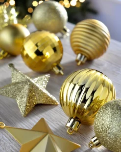 WeRChristmas Copper Shatterproof Baubles Set, 42 Pack^ Shatterproof Baubles
