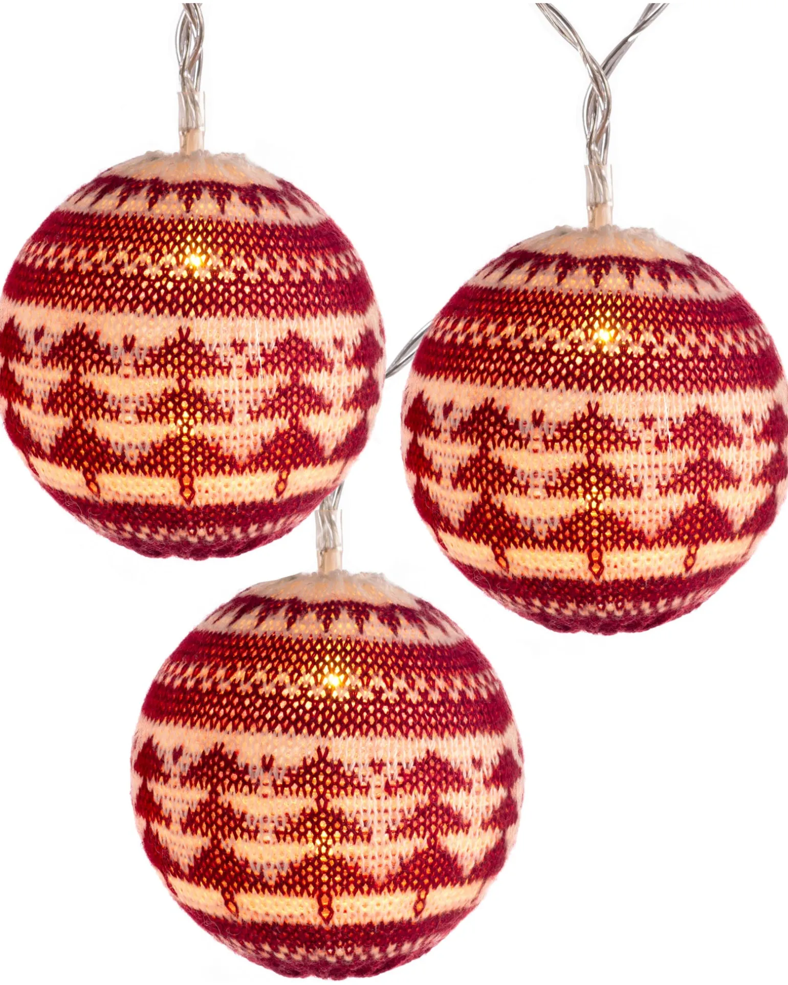 WeRChristmas Cotton Ball 20 LED Fairisle Light String, 3 M^ Fairy Lights