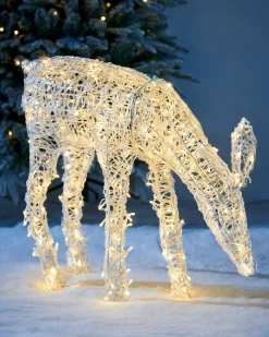WeRChristmas 3D Acrylic Reindeer Decoration, 90 Cm^ Outdoor Lighted Reindeer