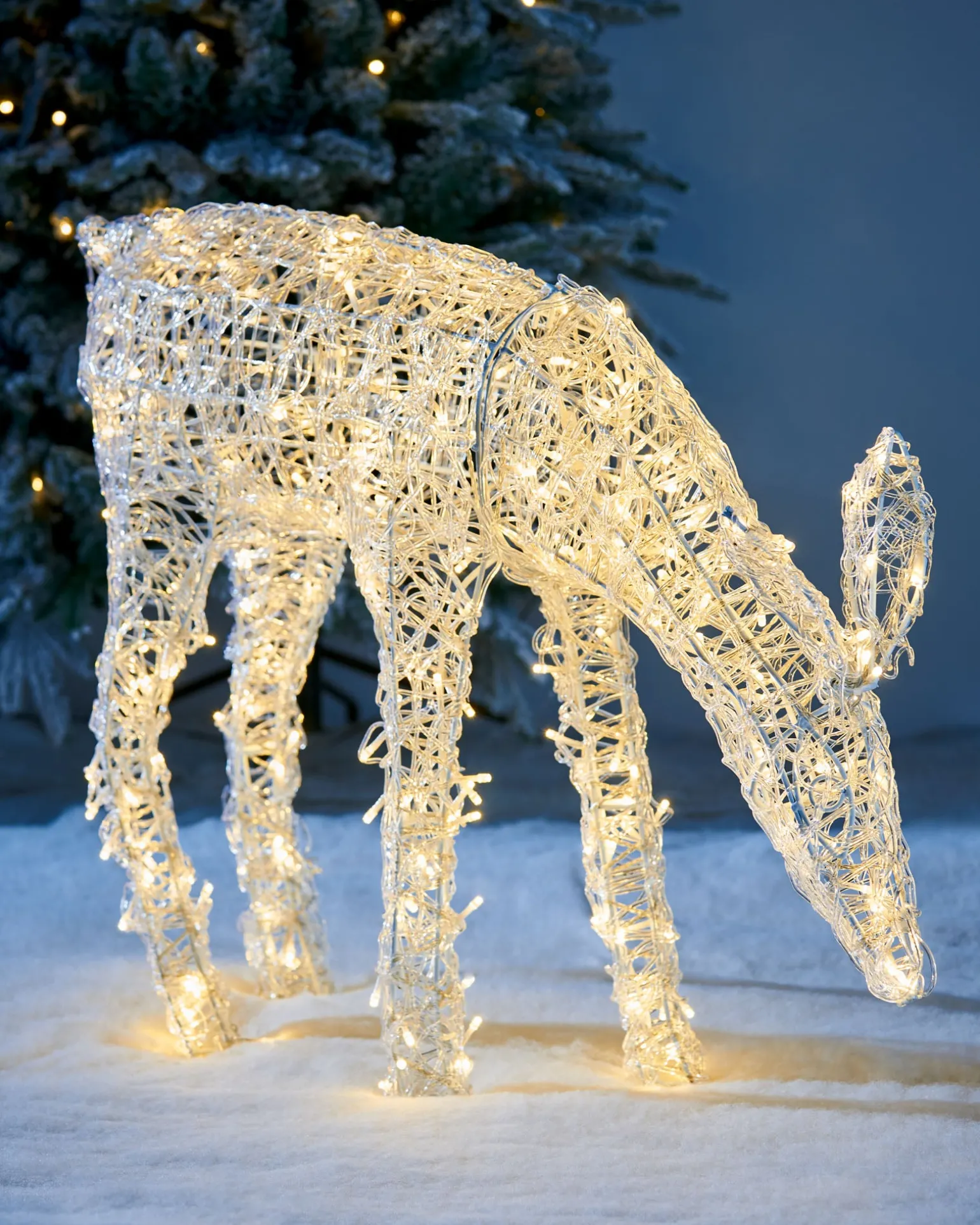 WeRChristmas 3D Acrylic Reindeer Decoration, 90 Cm^ Outdoor Lighted Reindeer