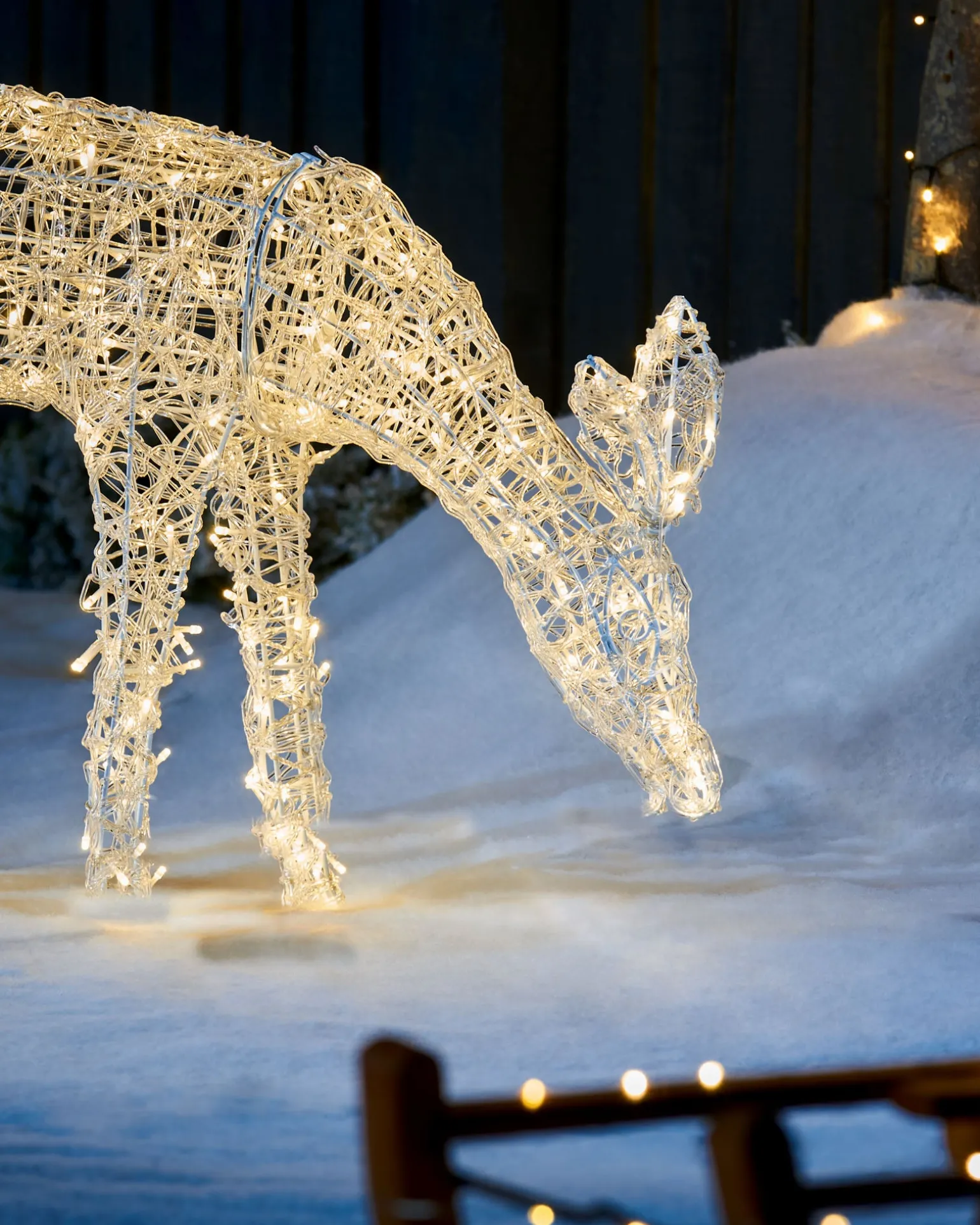 WeRChristmas 3D Acrylic Reindeer Decoration, 90 Cm^ Outdoor Lighted Reindeer