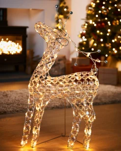 WeRChristmas 2D Crystal Reindeer, 80 Cm^ Outdoor Lighted Reindeer|Figurines