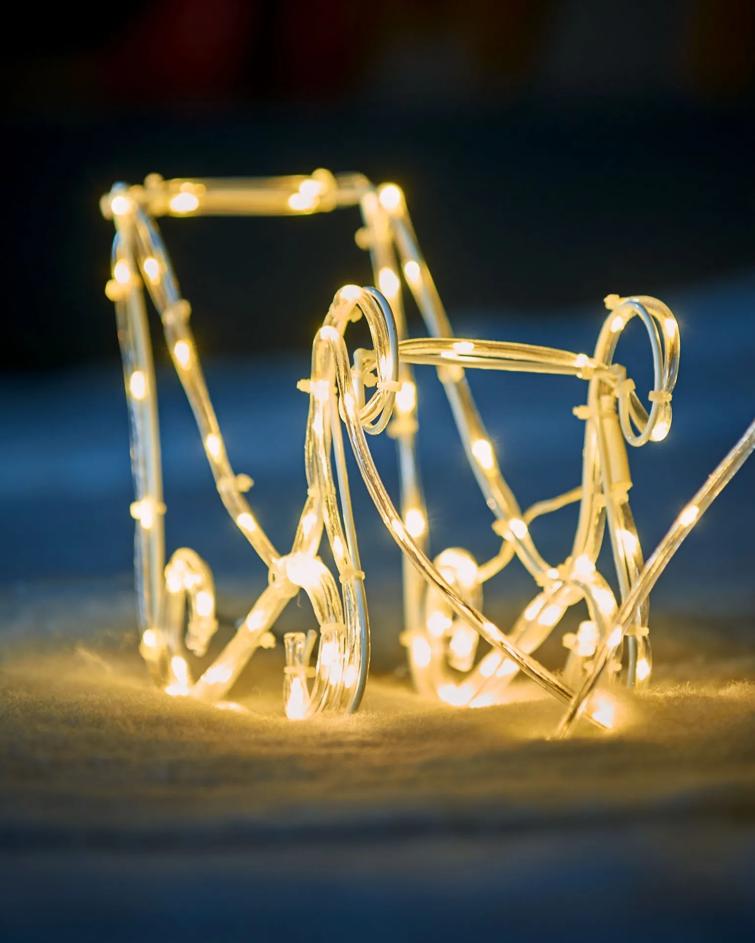 WeRChristmas 3D Reindeer With Sleigh Rope Light Silhouette, 120 Cm^ Outdoor Lighted Reindeer
