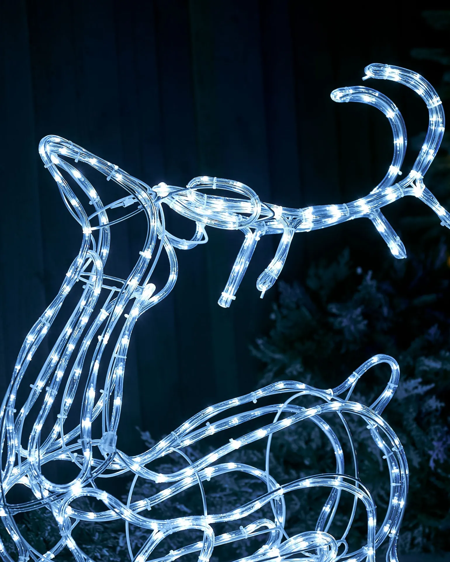 WeRChristmas 3D Sitting Reindeer Rope Light Silhouette, 93 Cm^ Outdoor Lighted Reindeer