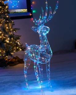 WeRChristmas 3D Standing Stag Silhouette, 110 Cm^ Outdoor Lighted Reindeer