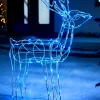 WeRChristmas 3D Twinkling Standing Reindeer Silhouette, Blue, 78 Cm^ Outdoor Lighted Reindeer