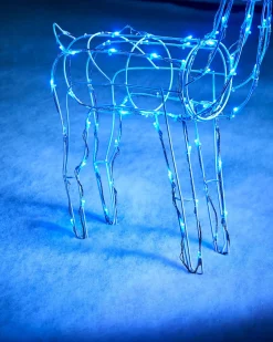 WeRChristmas 3D Twinkling Standing Reindeer Silhouette, Blue, 78 Cm^ Outdoor Lighted Reindeer