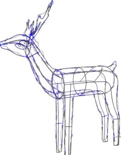WeRChristmas 3D Twinkling Standing Reindeer Silhouette, Blue, 78 Cm^ Outdoor Lighted Reindeer