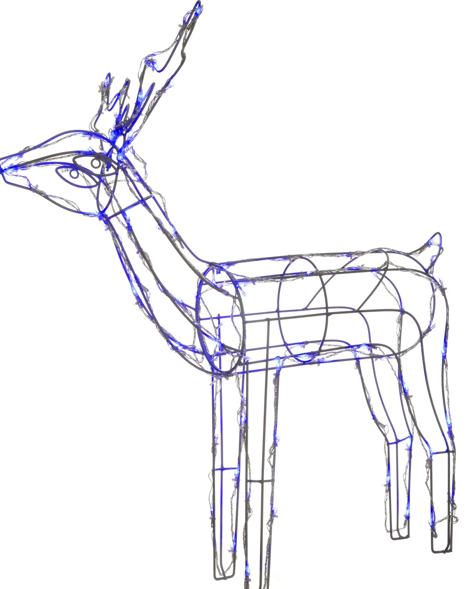 WeRChristmas 3D Twinkling Standing Reindeer Silhouette, Blue, 78 Cm^ Outdoor Lighted Reindeer