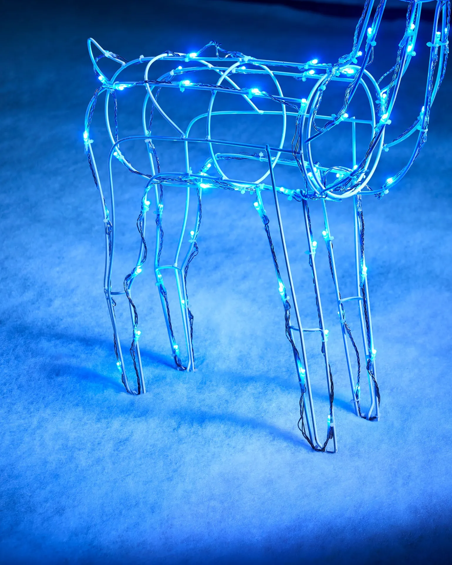 WeRChristmas 3D Twinkling Standing Reindeer Silhouette, Blue, 78 Cm^ Outdoor Lighted Reindeer
