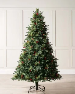 WeRChristmas Decorated Mixed Tip Berries & Pinecones Christmas Tree, 6 Ft^ Premium Christmas Trees|Unlit Christmas Trees