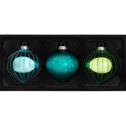 WeRChristmas Emerald Green Glass Baubles, 3 Pack, 11 Cm^ Glass Baubles