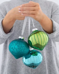 WeRChristmas Emerald Green Glass Baubles, 3 Pack, 11 Cm^ Glass Baubles
