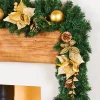 WeRChristmas Extra Thick Decorated Garland, Cream/Gold, 9 Ft^ Decorated Garlands