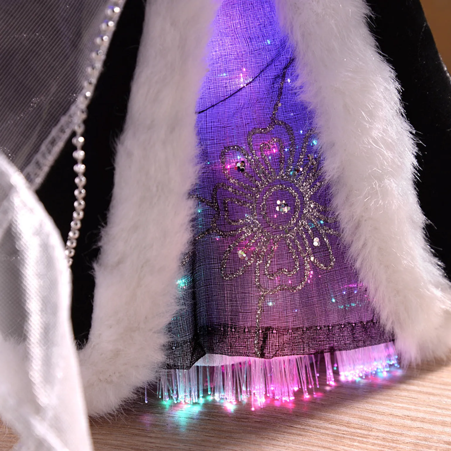 WeRChristmas Fibre Optic Angel Christmas Tree Topper, Black/Silver, 25 Cm^ Tree Toppers