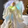 WeRChristmas Fibre Optic Angel Christmas Tree Topper, Cream/Gold, 25 Cm^ Tree Toppers