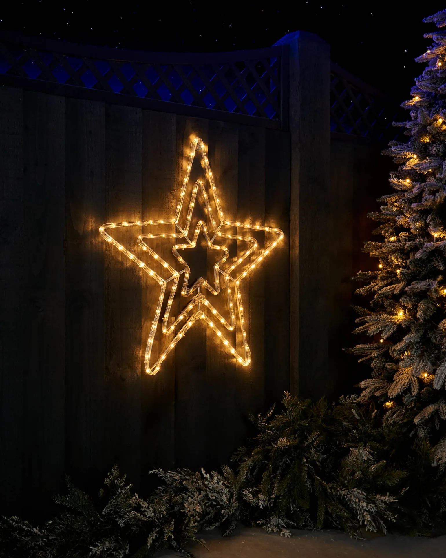 WeRChristmas Flashing Star Rope Light Silhouette, Warm White, 72 Cm^ Festive Star, Snowflake & Sign Lights