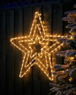 WeRChristmas Flashing Star Rope Light Silhouette, Warm White, 72 Cm^ Festive Star, Snowflake & Sign Lights