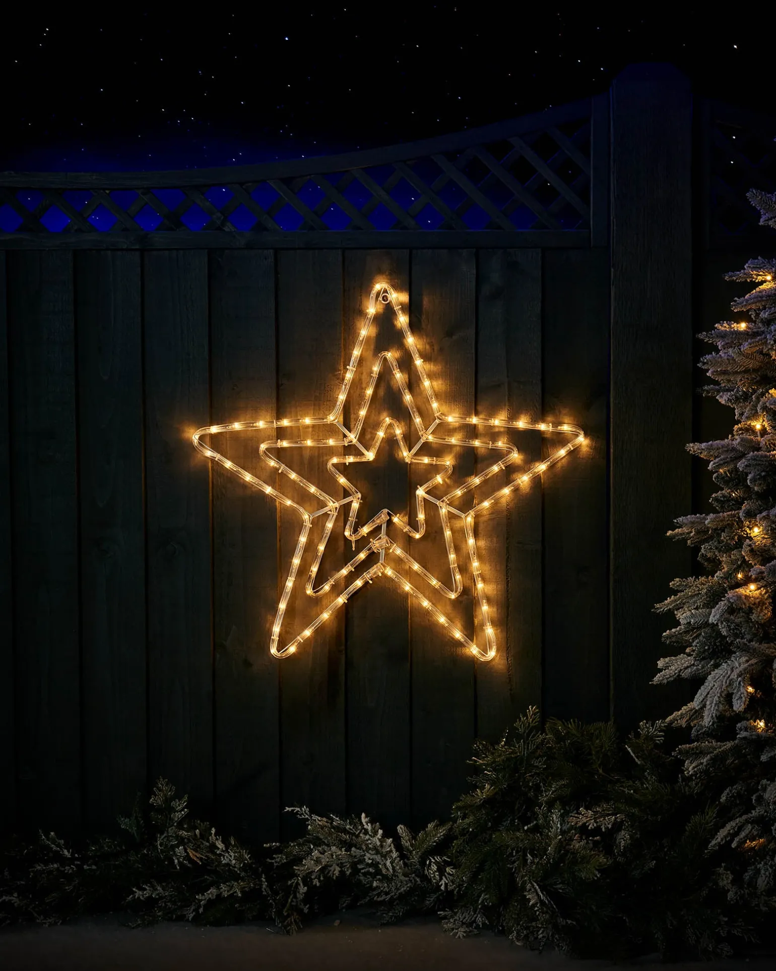 WeRChristmas Flashing Star Rope Light Silhouette, Warm White, 72 Cm^ Festive Star, Snowflake & Sign Lights