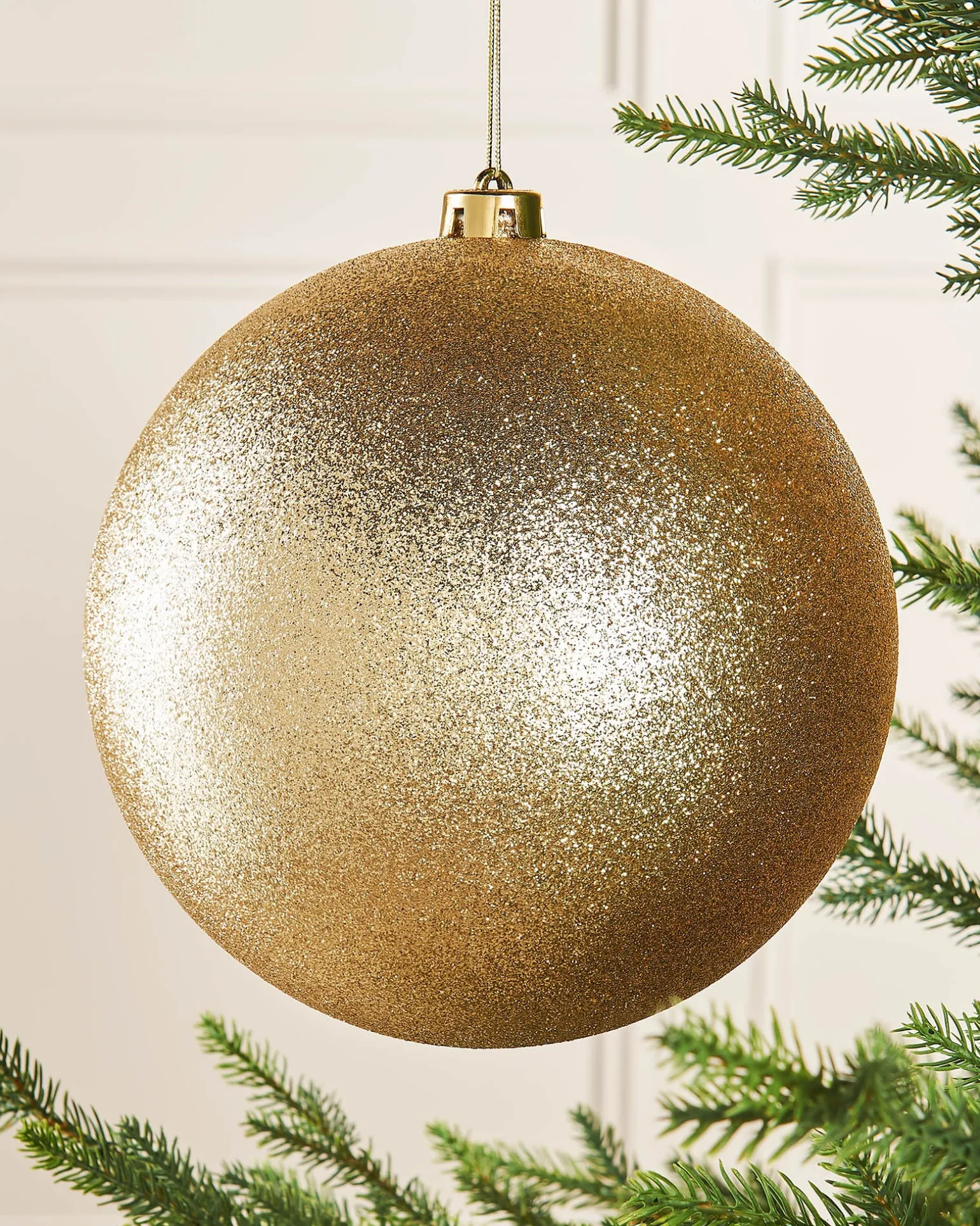 WeRChristmas Gold Large Glitter Shatterproof Bauble, 20 Cm^ Shatterproof Baubles|Oversized Baubles