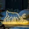 WeRChristmas Grazing Reindeer Neon Rope Light Silhouette, 82 Cm^ Outdoor Lighted Reindeer