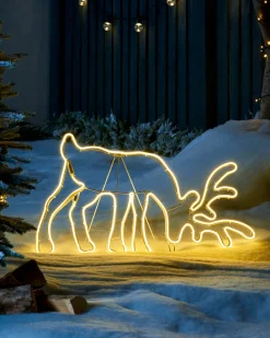WeRChristmas Grazing Reindeer Neon Rope Light Silhouette, 82 Cm^ Outdoor Lighted Reindeer