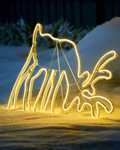 WeRChristmas Grazing Reindeer Neon Rope Light Silhouette, 82 Cm^ Outdoor Lighted Reindeer
