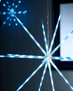 WeRChristmas Hanging Starburst Decoration, Ice White, 51 Cm^ Festive Star, Snowflake & Sign Lights
