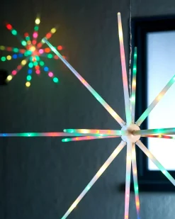 WeRChristmas Hanging Starburst Decoration, Colour Changing, 51 Cm^ Festive Star, Snowflake & Sign Lights