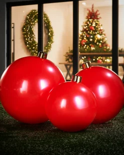WeRChristmas Inflatable Christmas Bauble, Red, 45 Cm^ Inflatables|Outdoor Inflatable Baubles