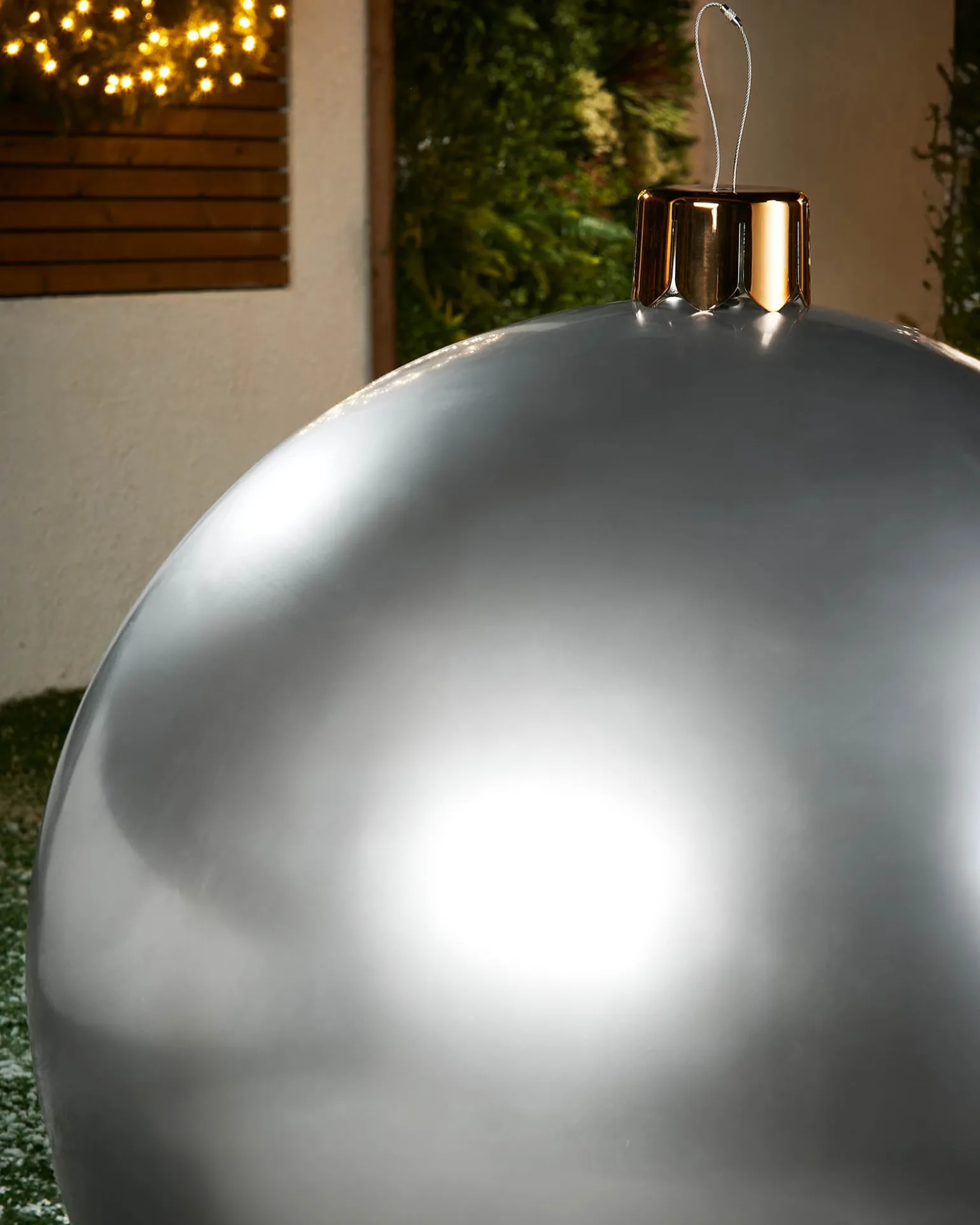 WeRChristmas Inflatable Christmas Bauble, Silver, 66 Cm^ Inflatables|Outdoor Inflatable Baubles