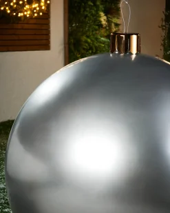 WeRChristmas Inflatable Christmas Bauble, Silver, 76 Cm^ Inflatables|Outdoor Inflatable Baubles