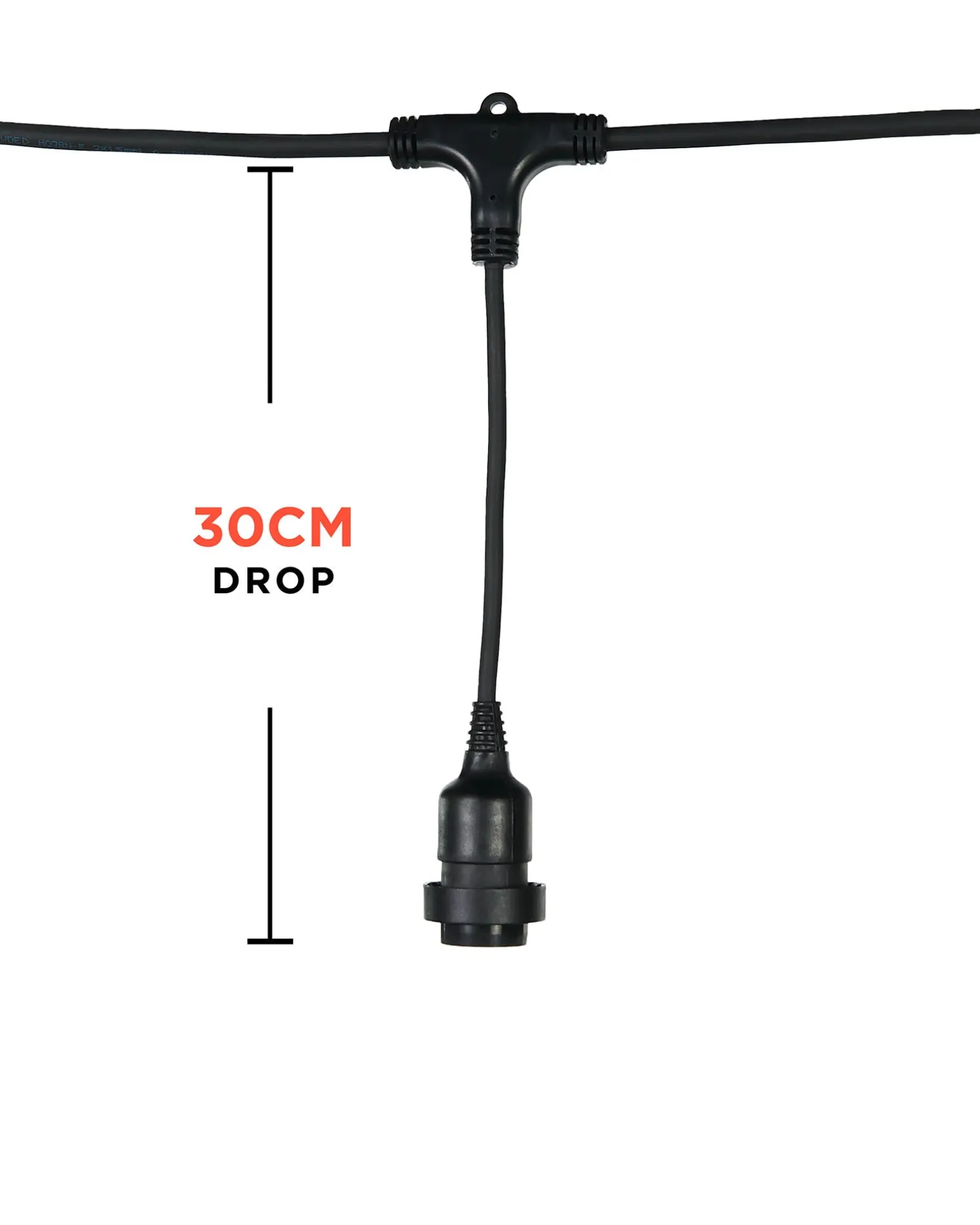 WeRChristmas LINK FESTOON E27 Long Drop Belt, Connectable, 10 Sockets, 50 Cm Spacing^ Link Festoon|Festoon Lights
