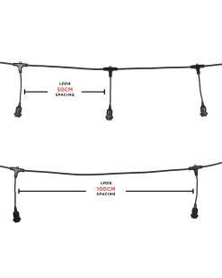 WeRChristmas LINK FESTOON E27 Long Drop Belt, Connectable, 10 Sockets, 50 Cm Spacing^ Link Festoon|Festoon Lights