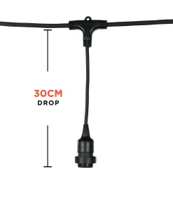 WeRChristmas LINK FESTOON E27 Long Drop Belt, Connectable, 10 Sockets, 50 Cm Spacing^ Link Festoon|Festoon Lights