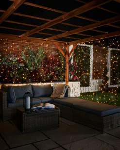 WeRChristmas LINK PRO LED Curtain Lights, Black Cable, 2.5 M Drop, Warm White / White^ Link Pro|Curtain & Net Lights