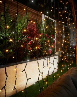 WeRChristmas LINK PRO LED Curtain Lights, Black Cable, 2.5 M Drop, Warm White / White^ Link Pro|Curtain & Net Lights