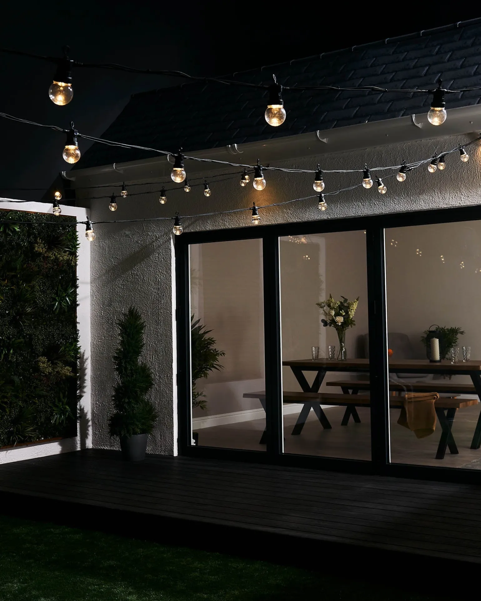 WeRChristmas LINK PRO LED Festoon Lights, Clear Bulb, Black Cable, Warm White^ Link Pro|Festoon Lights