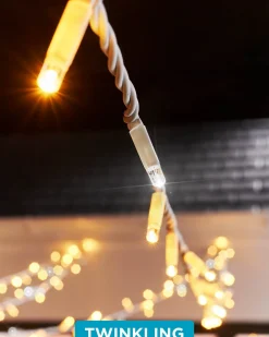 WeRChristmas LINK PRO Twinkle LED String Lights, White Cable, Warm White / White^ Link Pro|Connectable Lights