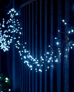 WeRChristmas LINK UP LED Cluster Lights, Black Cable, White^ Link Up|Connectable Lights