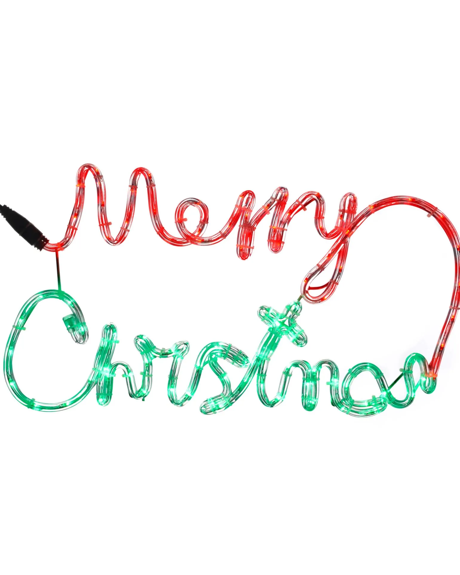 WeRChristmas Merry Christmas Rope Light Silhouette, 55 Cm^ Window Silhouettes|Festive Star, Snowflake & Sign Lights